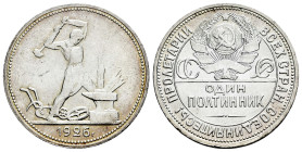 Russia. 50 kopecks. 1926. ПЛ. (Km-Y89.2). Ag. 9,96 g. Almost MS. Est...40,00. 

Spanish description: Rusia. 50 kopecks. 1926. ПЛ. (Km-Y89.2). Ag. 9,...