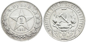 Russia. 1 rouble. 1922. АГ. (Km-Y84). Ag. 19,95 g. Rare. Minor nicks. XF. Est...300,00. 

Spanish description: Rusia. 1 rouble. 1922. АГ. (Km-Y84). ...