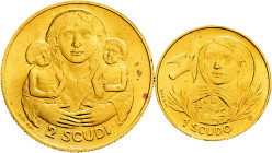 San Marino. 2 scudi and 1 scudo. 1980. In a box and with official certificate. Au. 6.00g & 3.02g. Choice VF. Est...500,00. 

Spanish description: Sa...