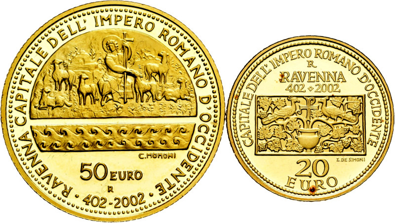 San Marino. 20 and 50 euros. 2002. In a box and with official certificate. 6,45g...