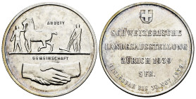Switzerland. 5 francs. 1939. (Km-43). Ag. 19,52 g. Original luster. Mint state. Est...45,00. 

Spanish description: Suiza. 5 francs. 1939. (Km-43). ...