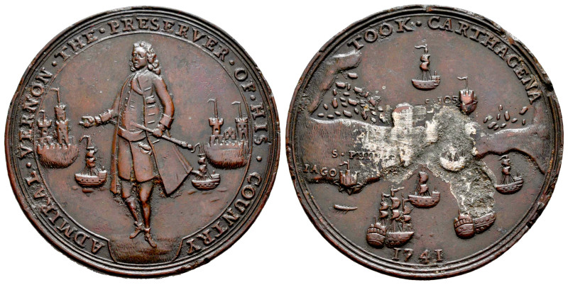 Great Britain. Vernon Admiral. Medal. 1741. Cartagena de Indias. (Adams&Chao-CAv...