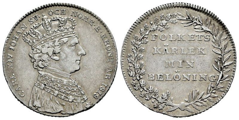 Sweden. Karl XIV Johan. Medal. 1818. (Km-19/M). Rev.: FOLKETS / KÄRLEK/ MIN/ BEL...