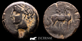 Ancient Spain Bronze Calco 16.10 g., 24 mm. Cartagonova 220-215 B.C. gVF