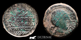 Obulco (Porcuna, Jaen) bronze As 17.37 g., 28 mm. Obulco II century BC Good very fine (MBC+)