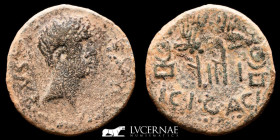 Augustus Bronze As 8.65 g, 26 mm Acci (Guadix,Granada) 27 B.C.-14 A.D. VF