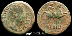 Augustus Bronze As 12.35 g., 30 mm. Bilbilis 27 BC. 14 AD. gVF