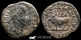 Augustus bronze As 13.34 g., 30 mm. Caesaraugusta 27 BC-14 AD gVF