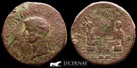 Tiberius bronze As 11.74 g., 30 mm. Caesaraugusta 14-36 A.D. gVF