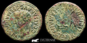 Caligula bronze As 13.70 g., 29 mm. Caesaraugusta 37-41 A.D. gVF