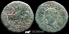 Augustus bronze As 13.48 g. 30 mm Calagurris 14-37 A.D. Good very fine