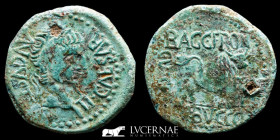 Tiberius Bronze As 11.36 g., 29 mm. Celsa (Velilla del Ebro, Zaragoza) 14-37 A.D gVF