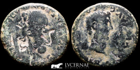 Tiberius bronze Dupondius 20.57  g. 31 mm. Colonia Romula 14-36 A.D. Very Fine