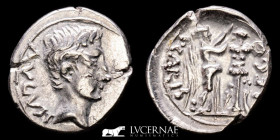 Augustus Silver Quinarius 1,85 g., 15 mm. Emerita 25/3 BC EF