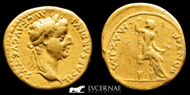 Roman Empire - Tiberius (14-37 A.D.). Gold aureus. (7.73 g 19 mm.). 36-37 A.D. M...