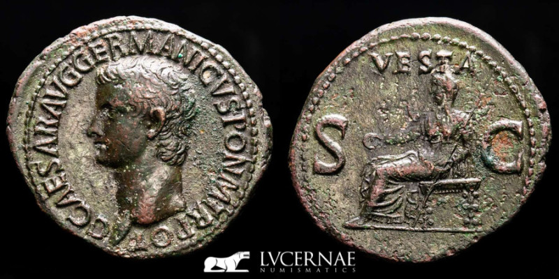 Roman Empire - Caligula (37 - 41 A.D) bronze As (11,46 g., 21 mm.), Rome mint, 3...