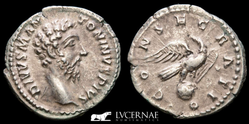 Roman Empire - Divus Marcus Aurelius, after 180 A.D.
Silver Denarius (3.16 g. 19...