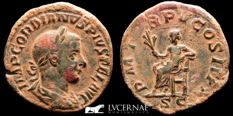 Roman Empire - Gordian III (238-244 A.D.)
Æ Bronze sestertius (18.53 g., 30 mm.)...