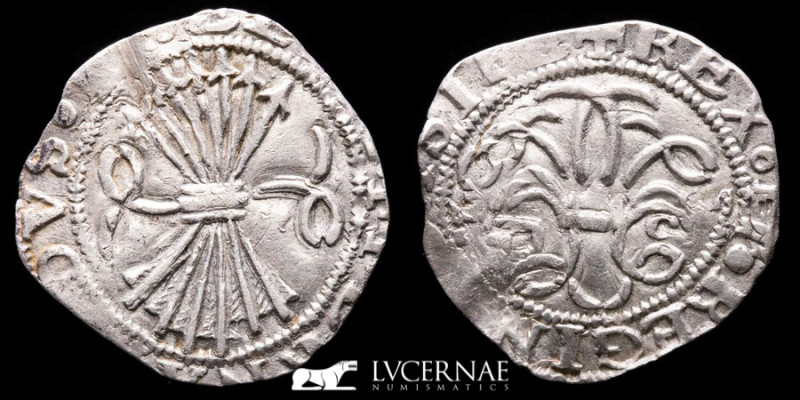 Spain - Catholic Kings (1474-1504) 1/2 silver Real. (1,58 g. 20 mm.) Mint of Sev...