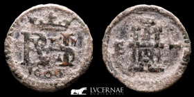 Philip III (1598-1621) bronze 1 maravedis 0,85 g. 13 mm. Segovia 1606 Good very fine (MBC+)