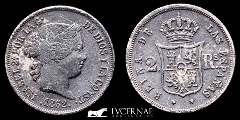 Spain. - Isabel II (1833-1848)

Silver 2 Reales (2.50 g 18 mm), Madrid mint, 186...