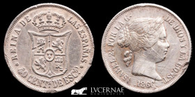 Isabel II Silver 40 centimos 5.17 g 23 mm Madrid 1866 gVF