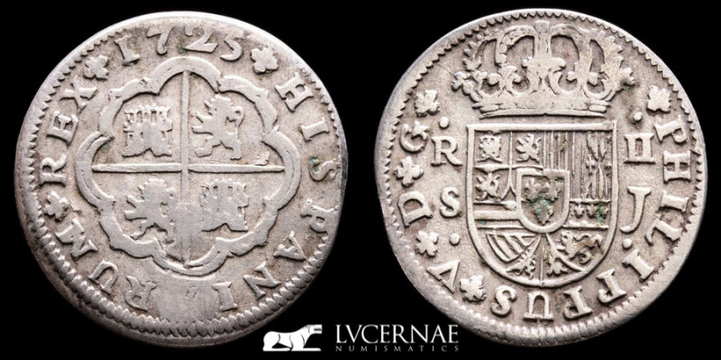 Spain - Felipe V (1700 - 1746), Silver 2 reales minted in Seville, 1725. Assayer...