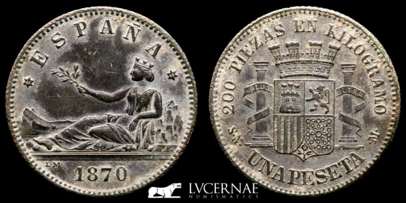 Spain - Provisional Government.

Silver UNA peseta. 1870.

4.54 g 23 mm

Calico ...