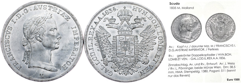 Franz I. (II.), 1 Scudo 1835, M (Milan) CZ 
František I. (II.), 1 Scudo 1835, M...