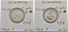 ALEMANIA. República Federal. 50 pfennig. 1968. J. PROOF prácticamente SC