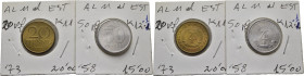 ALEMANIA. República Democrática. 20 y 50 pfennig. 1973 y 1958. SC. Buen lote de 2