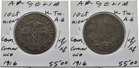 ARGELIA. Cámara de comercio. 10 céntimos de hierro. 1916