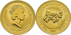 AUSTRALIA. Isabel II. 100 $ (onza). Nugget. 1989. PROOF SC