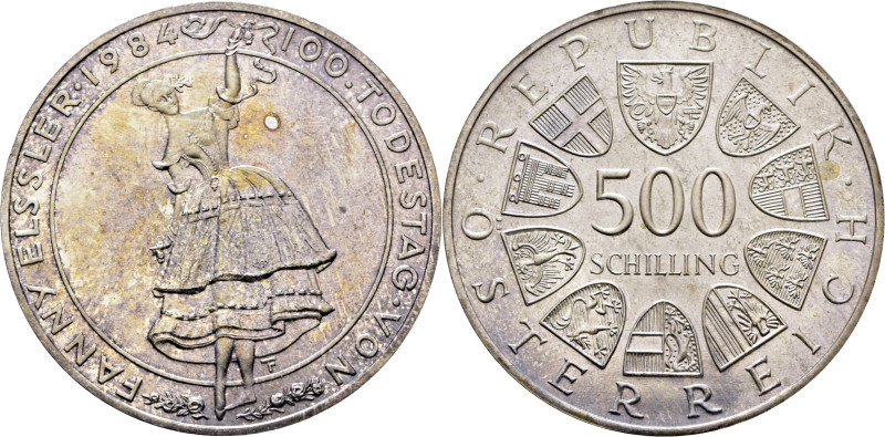 AUSTRIA. Centenario de Fany Elssler. 500 chelines. 1984. K2969 (45$). Motita dec...