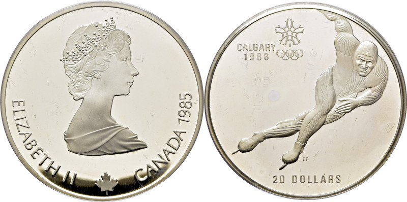 CANADÁ. JJ.OO de invierno Calgary´88. Patinaje de velocidad. 20 dólares. 1986. E...