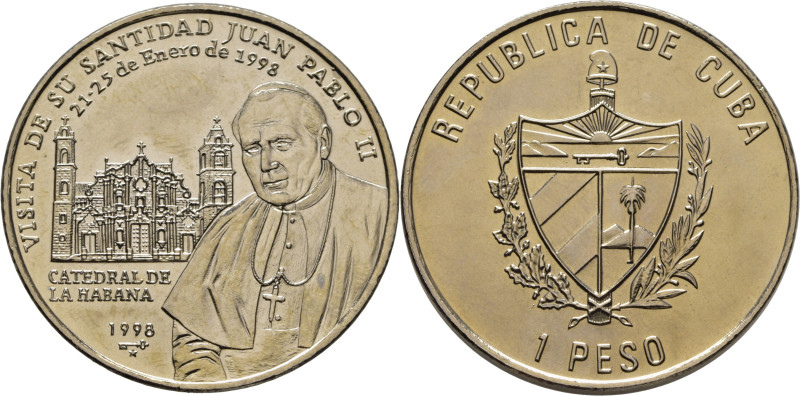 CUBA. Juan Pablo II Visita a Cuba. Peso. 21-25-II-1998. K732 (16$). SC, brillo o...