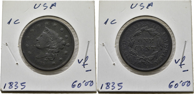 EE.UU./USA. Liberty cap. 1 centavo. 1835. K45. Ligera oxidación. MBC-. El propie...