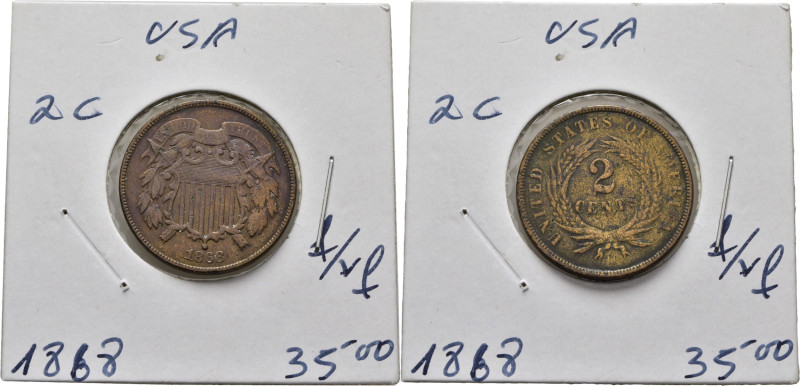 EE.UU./USA. 2 centavos. 1868. K94. Ligera oxidación. Algo sucia. BC+/MBC-. El pr...