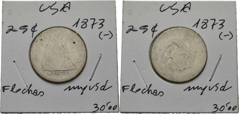 EE.UU./USA. 25 centavos. San Francisco. 1873. Flechas. K106. RC/MC. El propietar...