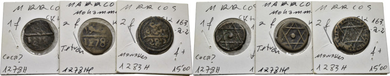 MARRUECOS. Mohammed IV. Ceca? 1 y 2 felus (2). 1278-1283 y 1278Hg. y Marrakés y ...