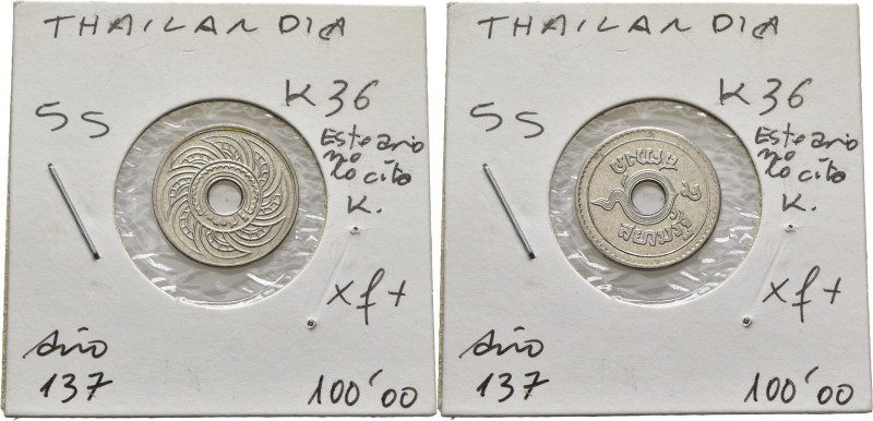 THAILANDIA. 5 satang. Año 137 R. S. K36 no cita este año. SC, brillo original. B...