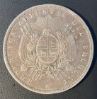 URUGUAY. Escudo y valor. París. Peso. 1878 A. Muy rara