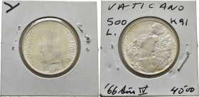 VATICANO. Pablo VI. 500 liras. 1966. Año IV. SC