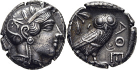 ATICA ATENAS. 480-410 aC. Tetradracma ático. Acuñación postmaratoniana. EBC/EBC+. Tono oscuro. Buen ejemplar muy centrado