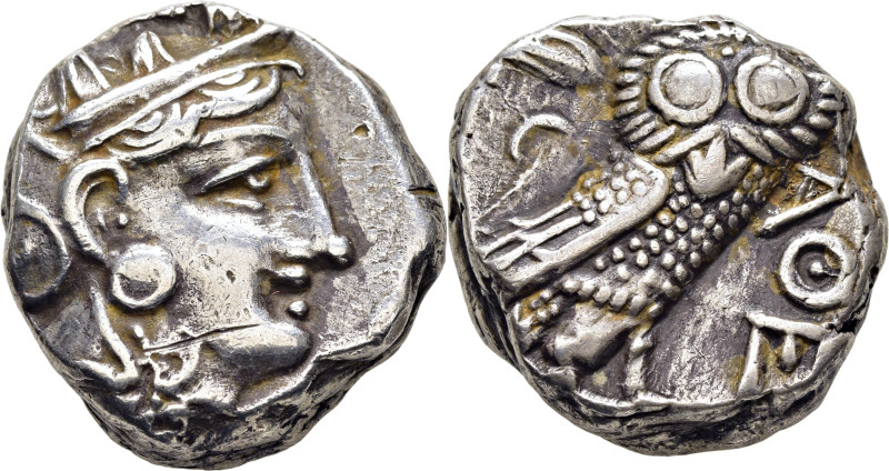 ATICA ATENAS. 360-339 aC. Tetradracma ático. Cabeza galeada de Atenas. Lechuza A...