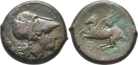 SICILIA SIRACUSA. AE22. Cabeza de Atenea con casco corintio a la derecha. Tono oscuro
