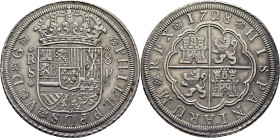 FELIPE V. Sevilla. 8 reales. 1728. P. Casi EBC. Buen ejemplar