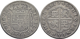 FELIPE V. Sevilla. 2 reales. 1745. PJ