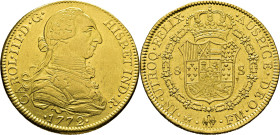 CARLOS III. Méjico. 8 escudos. 1772. FM. MBC+/EBC