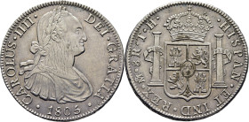CARLOS IV. Méjico. 8 reales. 1805. TH. EBC-. Tono